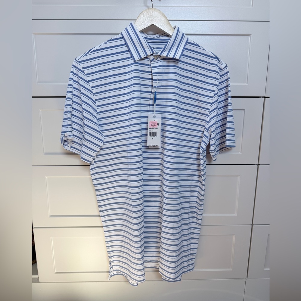 Southern Tide Classic Blue and White Polo